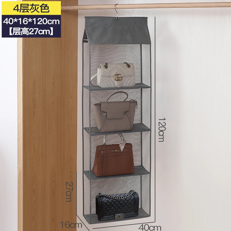 Handbag Hanging Organizer Hanging Wardrobe Organizer Three-Dimensional Storage Hanging Bag Handbag Organizer for Closet