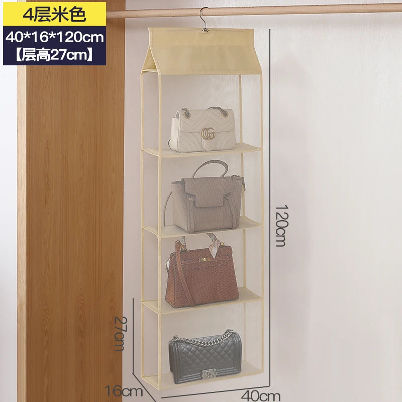 Handbag Hanging Organizer Hanging Wardrobe Organizer Three-Dimensional Storage Hanging Bag Handbag Organizer for Closet