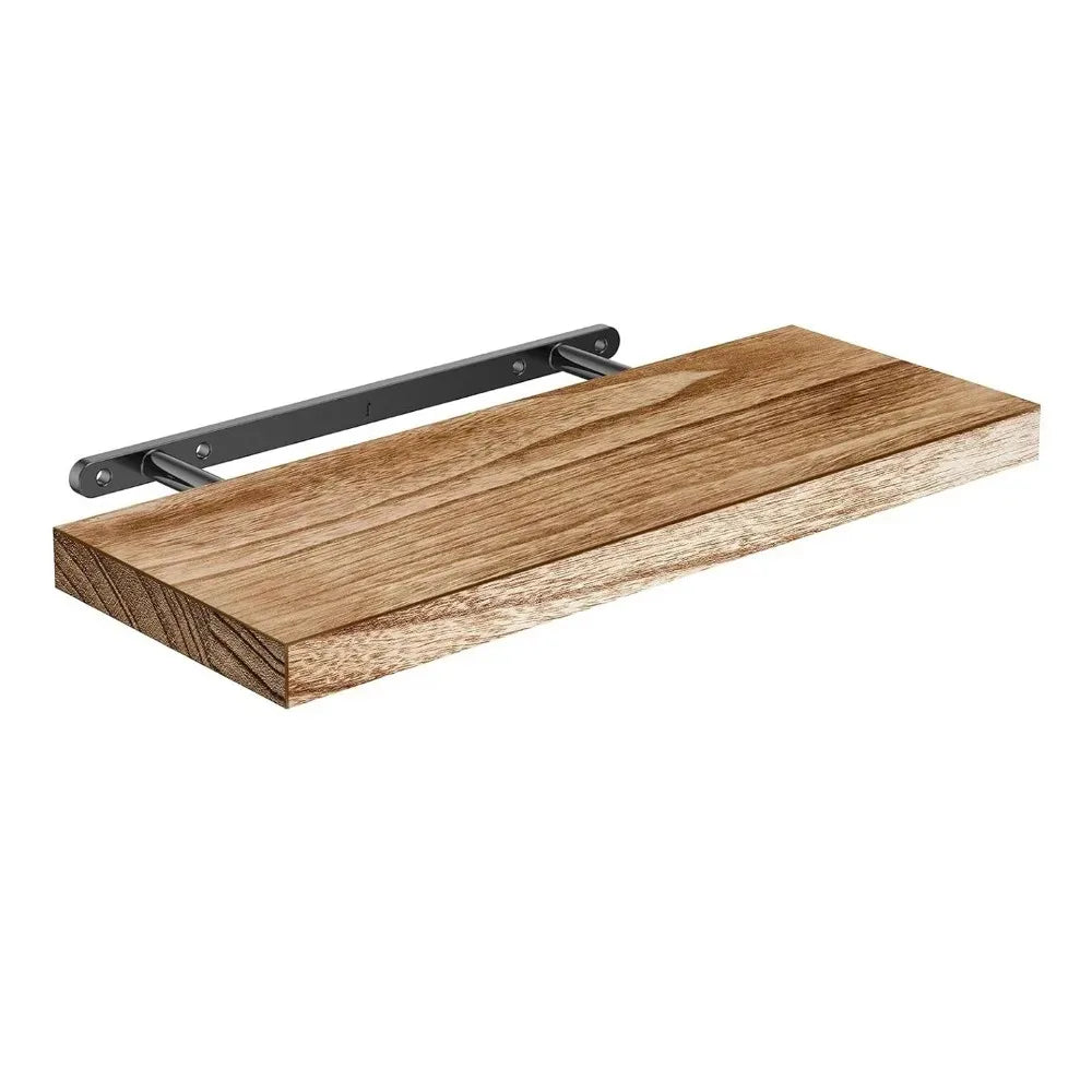 1Pc Floating Shelves Wooden Wall Mounted Storage Shelf Deeper Thicker Bathroom Shelves for Living Room, Bedroom, Kitchen