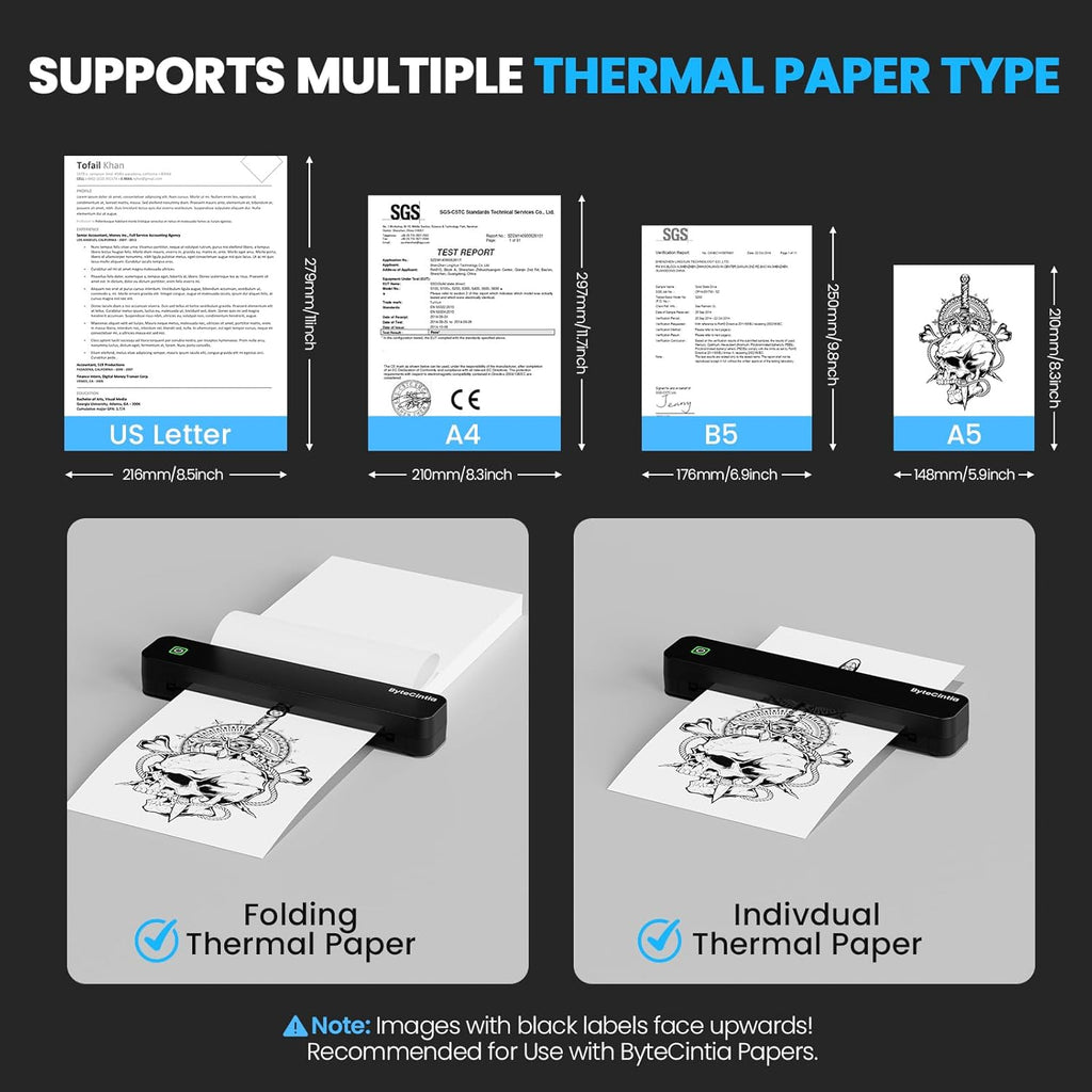 C80 A4 Impresora Portátil Térmica, Impresora De Papel A4 Bluetooth Para Oficina Móvil, Compatible Con Teléfonos Android E Ios Y Computadoras Portátiles
