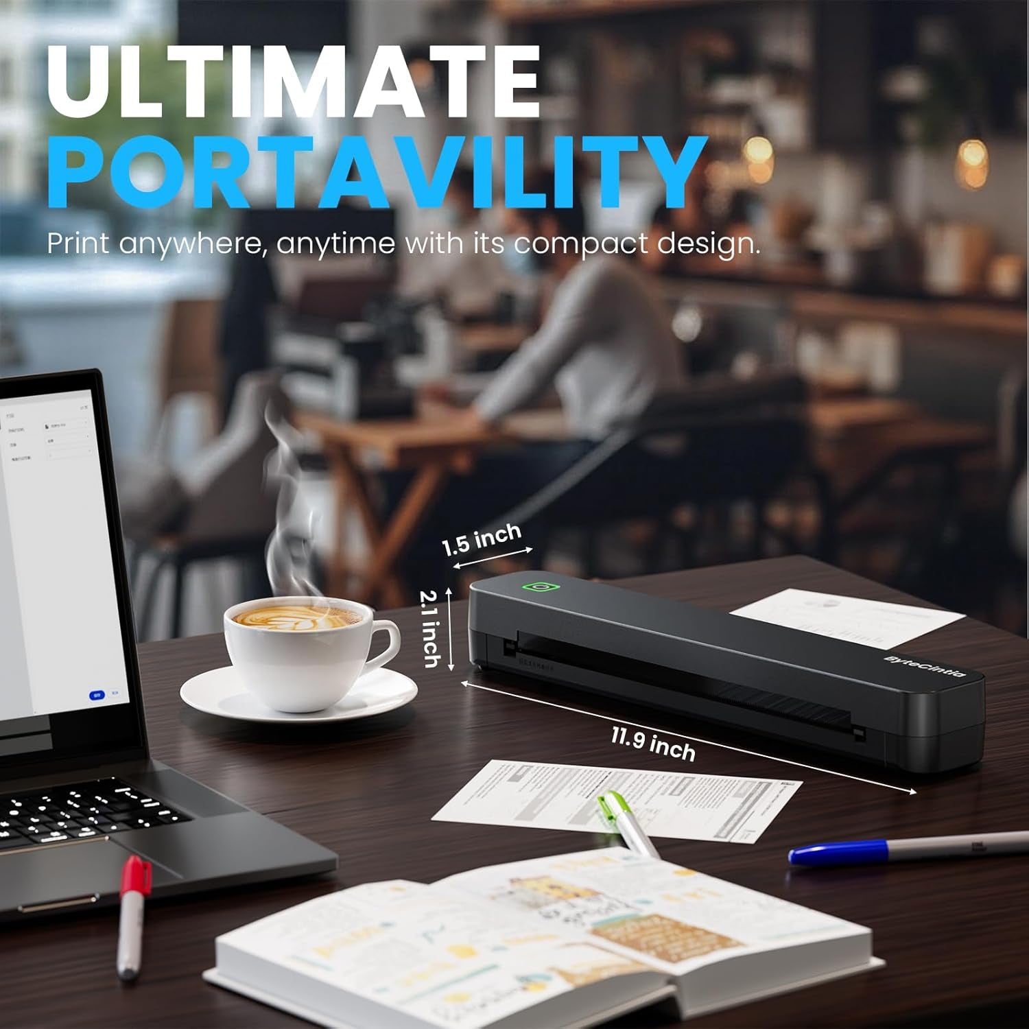 C80 A4 Impresora Portátil Térmica, Impresora De Papel A4 Bluetooth Para Oficina Móvil, Compatible Con Teléfonos Android E Ios Y Computadoras Portátiles