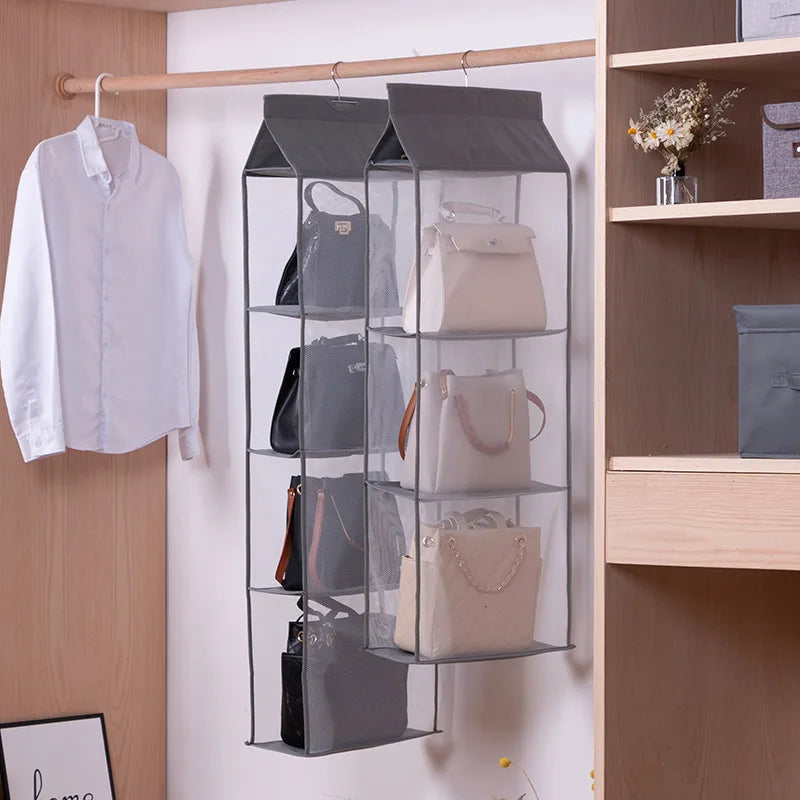 Handbag Hanging Organizer Hanging Wardrobe Organizer Three-Dimensional Storage Hanging Bag Handbag Organizer for Closet